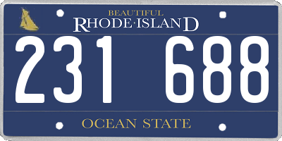 RI license plate 231688