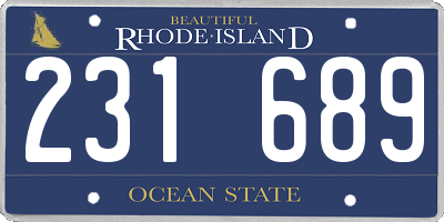RI license plate 231689