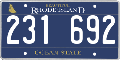 RI license plate 231692