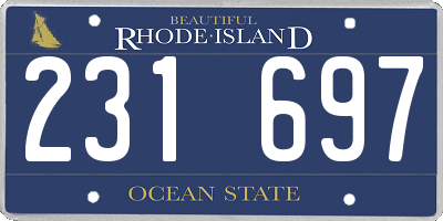 RI license plate 231697