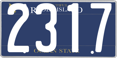 RI license plate 2317