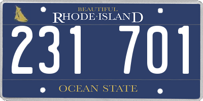 RI license plate 231701