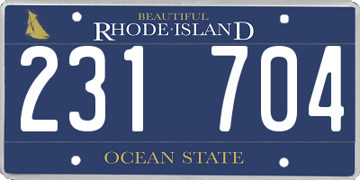 RI license plate 231704