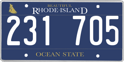 RI license plate 231705