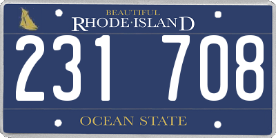 RI license plate 231708