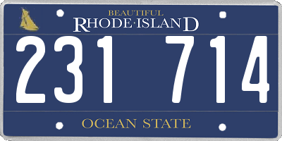 RI license plate 231714
