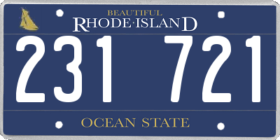 RI license plate 231721