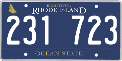 RI license plate 231723