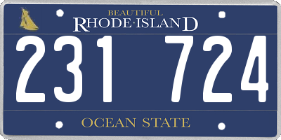 RI license plate 231724