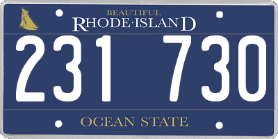 RI license plate 231730