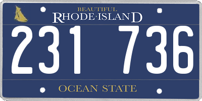 RI license plate 231736