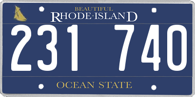 RI license plate 231740