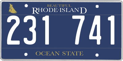 RI license plate 231741