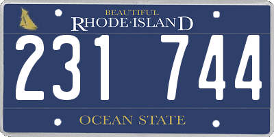 RI license plate 231744