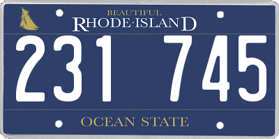 RI license plate 231745