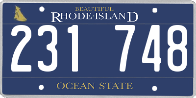 RI license plate 231748