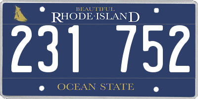 RI license plate 231752
