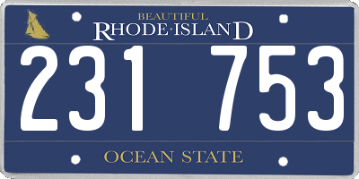 RI license plate 231753