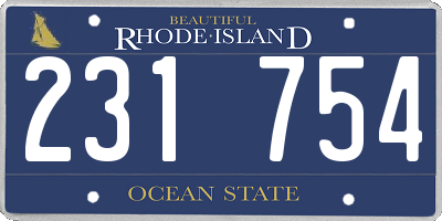 RI license plate 231754