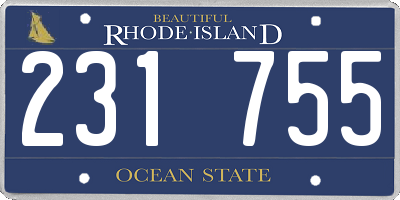RI license plate 231755