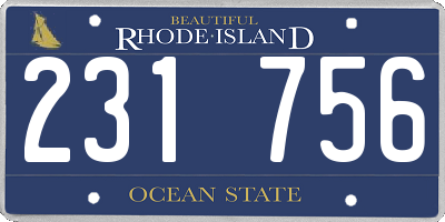 RI license plate 231756