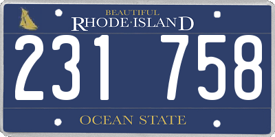 RI license plate 231758