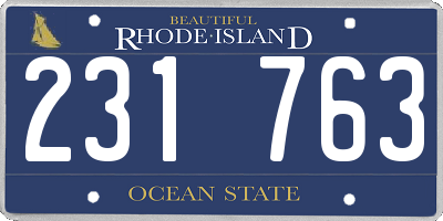 RI license plate 231763
