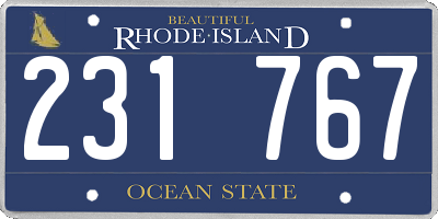 RI license plate 231767