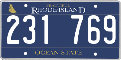 RI license plate 231769
