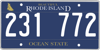 RI license plate 231772