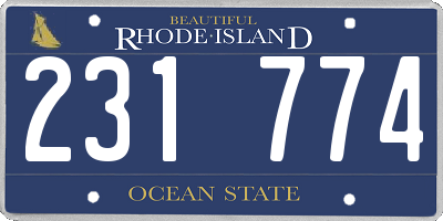 RI license plate 231774