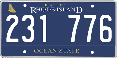 RI license plate 231776