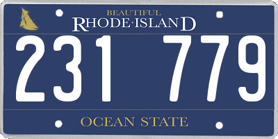 RI license plate 231779