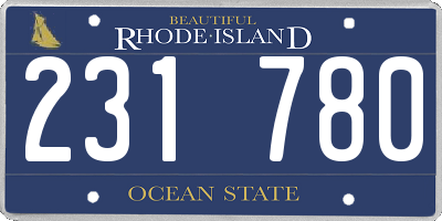 RI license plate 231780