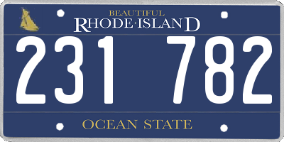 RI license plate 231782