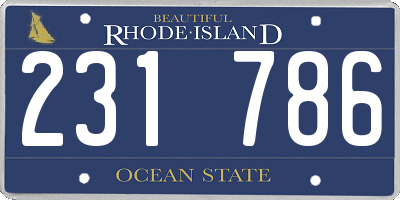 RI license plate 231786