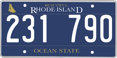 RI license plate 231790