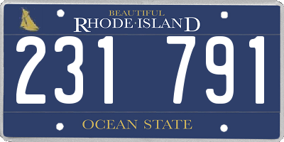 RI license plate 231791