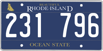 RI license plate 231796