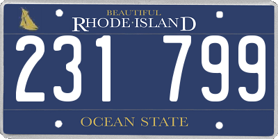 RI license plate 231799
