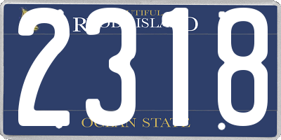RI license plate 2318