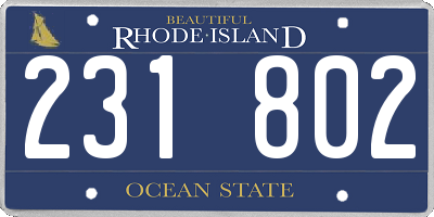 RI license plate 231802