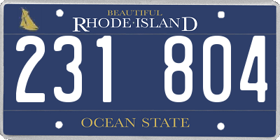 RI license plate 231804