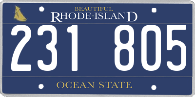 RI license plate 231805