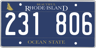 RI license plate 231806