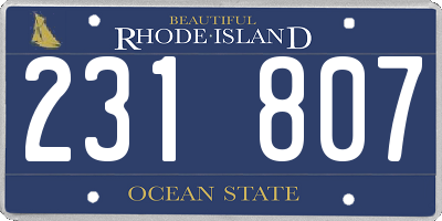 RI license plate 231807