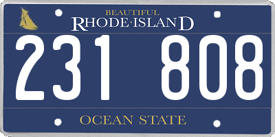 RI license plate 231808