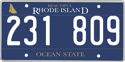 RI license plate 231809