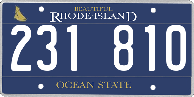 RI license plate 231810