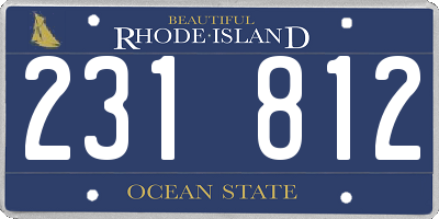 RI license plate 231812